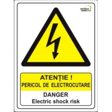 Pericol de electrocutare 20x15cm